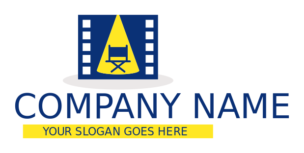 entertainment logo director chair in spotlight