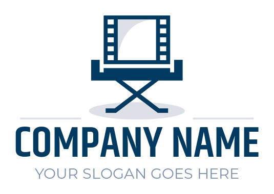Create a logo of director chair merged with filmstrip