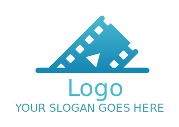 media logo director film reel with play button