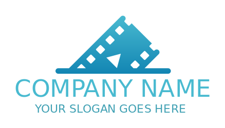 media logo director film reel with play button