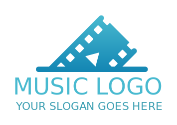 media logo director film reel with play button