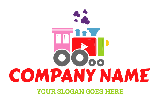 entertainment logo play button in toy train