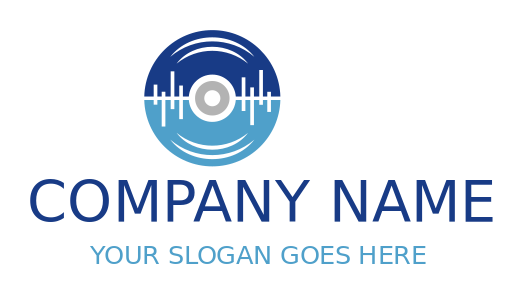 make an entertainment logo disk with music waves