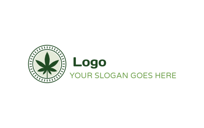 medical logo maker cannabis leaves in circle