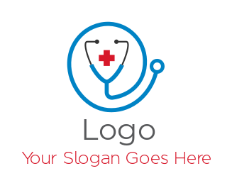 medical logo icon doctor stethoscope with cross