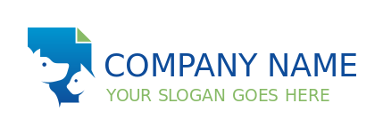 pet logo dog with cat in shape of printing paper