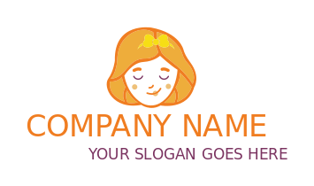 childcare logo doll with short hair and bow 