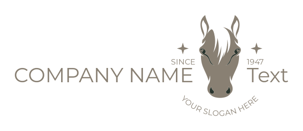 Donkey frontal head with hair logo design 