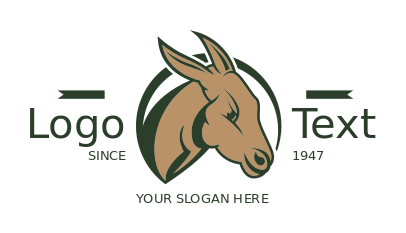 animal shelter logo icon donkey head in circle