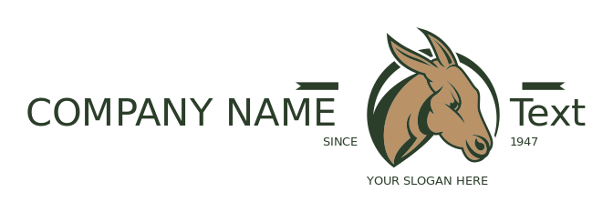 animal shelter logo icon donkey head in circle