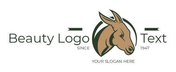 animal shelter logo icon donkey head in circle