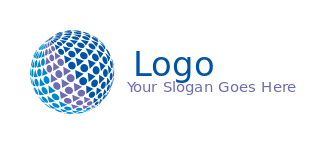 advertising logo dots triangles creating globe