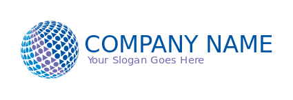 advertising logo dots triangles creating globe