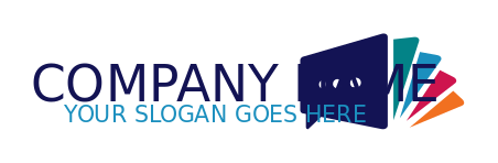 communication logo dots colorful speech bubbles