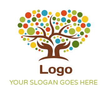 foundation logo hands on tree of dotted leaves