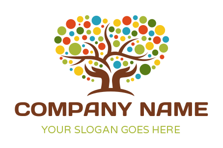 foundation logo hands on tree of dotted leaves