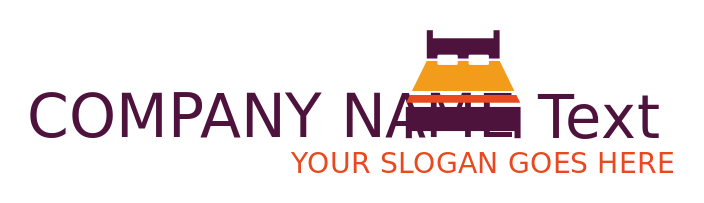 hotel logo maker abstract double bed