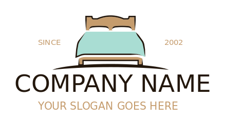 hotel logo image double bed with pillows