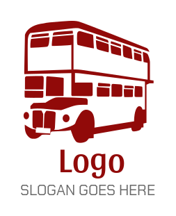 transportation logo double decker bus silhouette