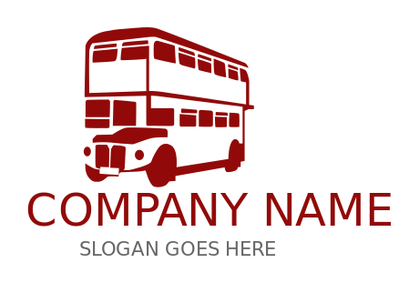 transportation logo double decker bus silhouette