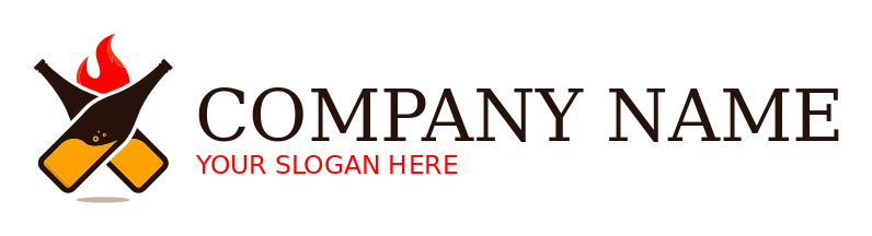 restaurant logo bottles crossed with flame