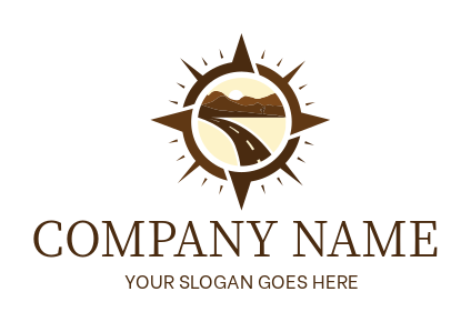 logistics logo driveway and mountains in compass