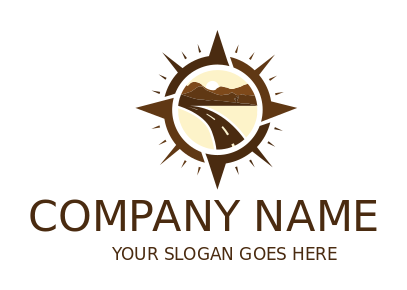 logistics logo driveway and mountains in compass