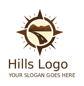logistics logo driveway and mountains in compass