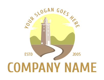 civil engineer logo driveway to tower and mountains