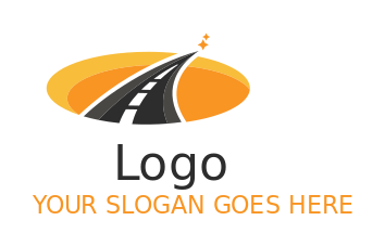 travel logo driveway in orange and yellow circle