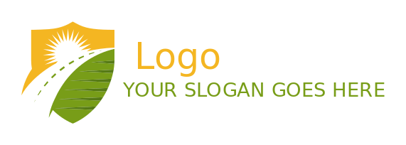 logistics logo driveway with sun fields in shield
