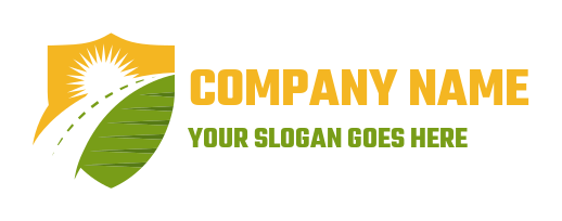 logistics logo driveway with sun fields in shield