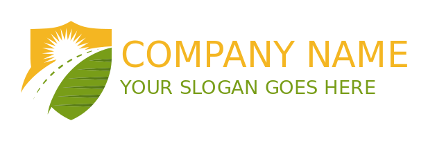 logistics logo driveway with sun fields in shield