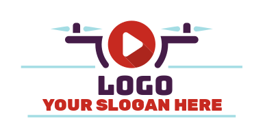 media logo drone camera with youtube play