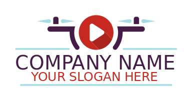 media logo drone camera with youtube play