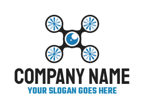 security logo icon drone with lens and wings