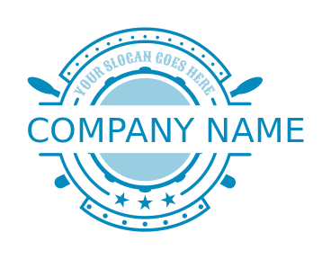 entertainment logo drum badge with stars