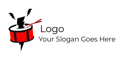entertainment logo drum with electric bolt