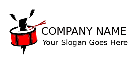 entertainment logo drum with electric bolt