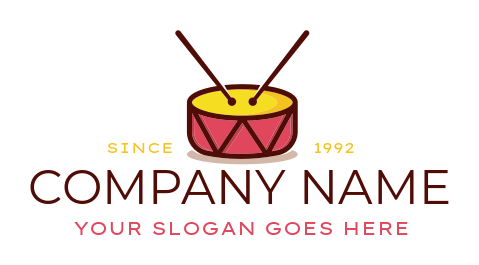 make an entertainment logo drumsticks on a drum