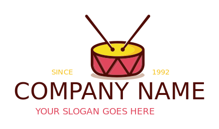 make an entertainment logo drumsticks on a drum