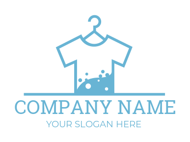 Dry cleaning shop logo t-shirt on hanger