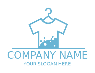 Dry cleaning shop logo t-shirt on hanger