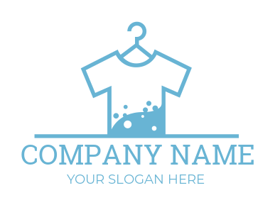 Dry cleaner symbol of t-shirt on hanger logo design
