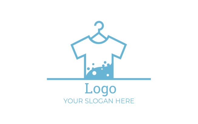 Dry cleaner symbol of t-shirt on hanger design