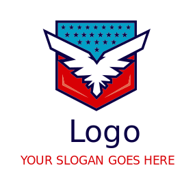 insurance logo image eagle combine with shield and stars 