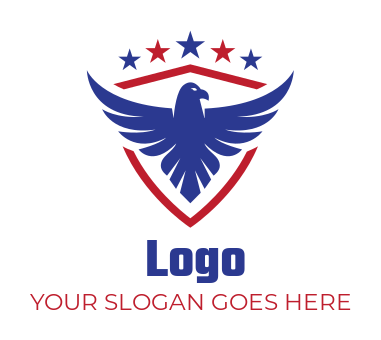 make a pet logo eagle in shield with stars - logodesign.net
