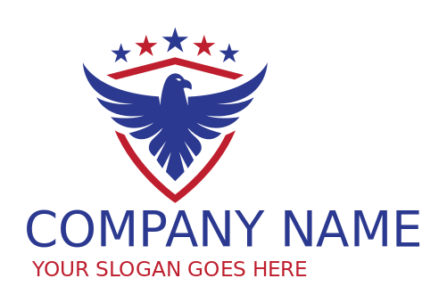 make a pet logo eagle in shield with stars - logodesign.net