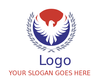 design a security logo eagle inside circle with laurel wreath 