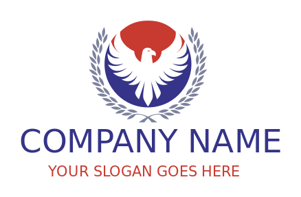 design a security logo eagle inside circle with laurel wreath 